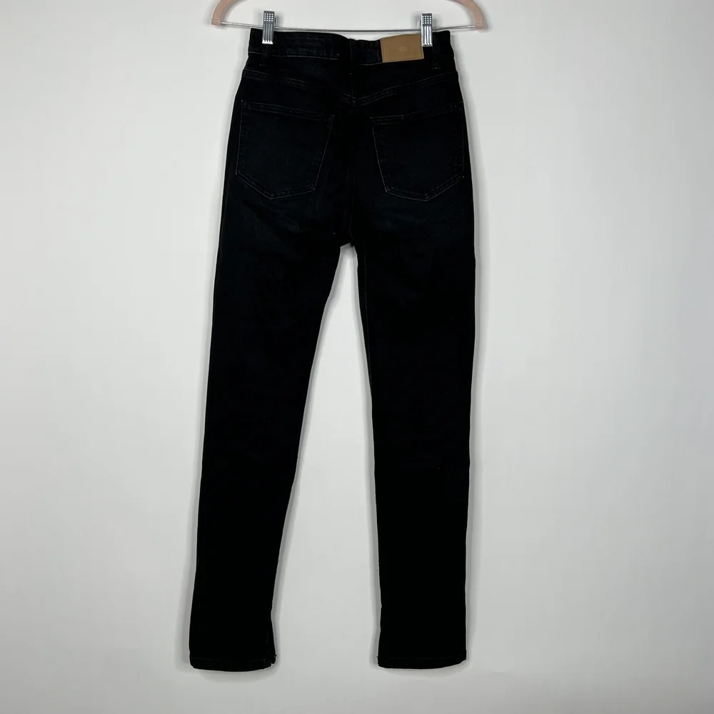 2/$30 ZARA Split Ankle Skinny Jeans 2 Rinsed Black High Rise #5724